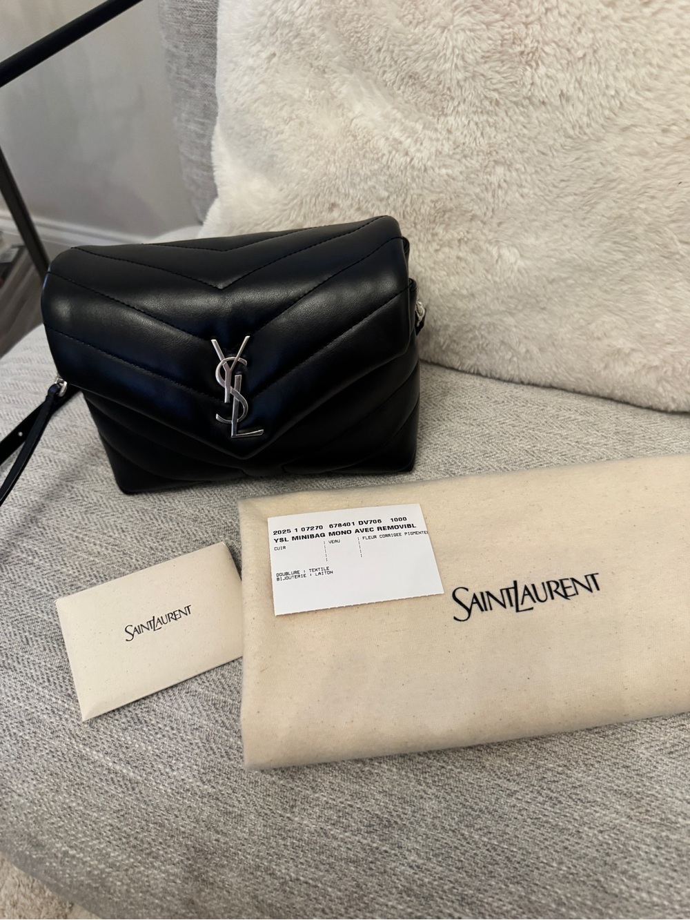 Saint Laurent LouLou Toy Chevron Leather Crossbody Bag (2024)